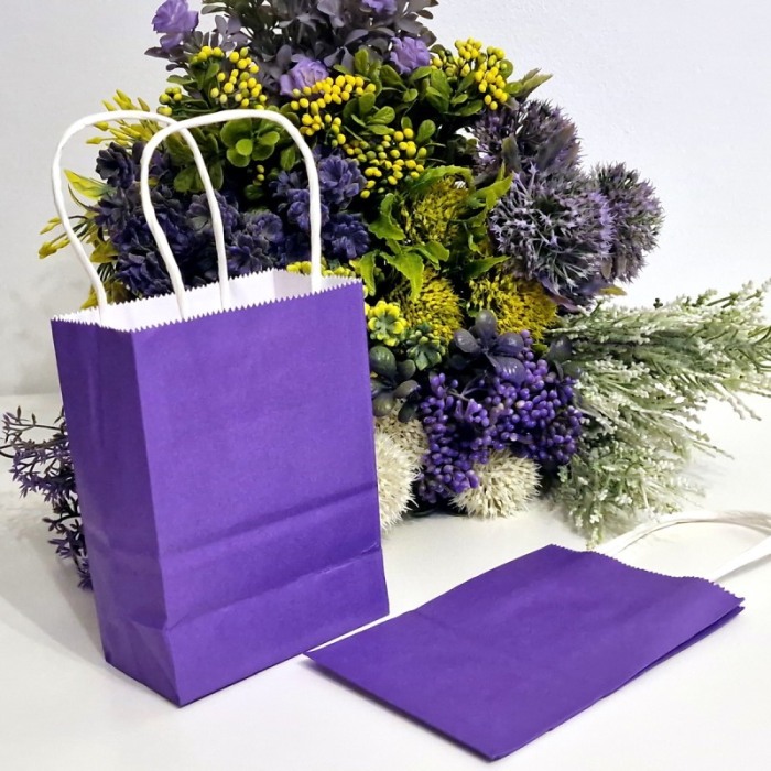 Pungi din hartie mov inchis pentru cadouri 15cm x 11cm [3]