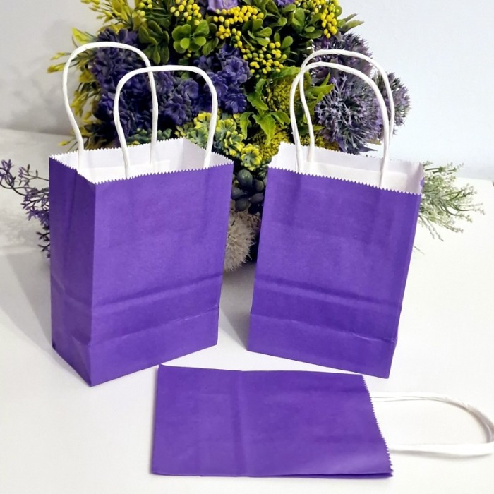 Pungi din hartie mov inchis pentru cadouri 15cm x 11cm [2]