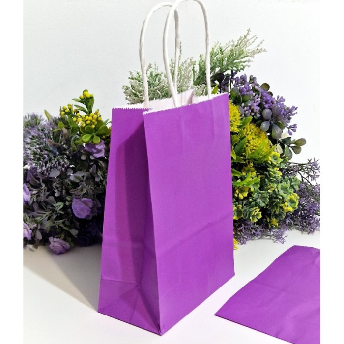 Pungi din hartie mov pentru cadouri 26cm x 19cm [2]
