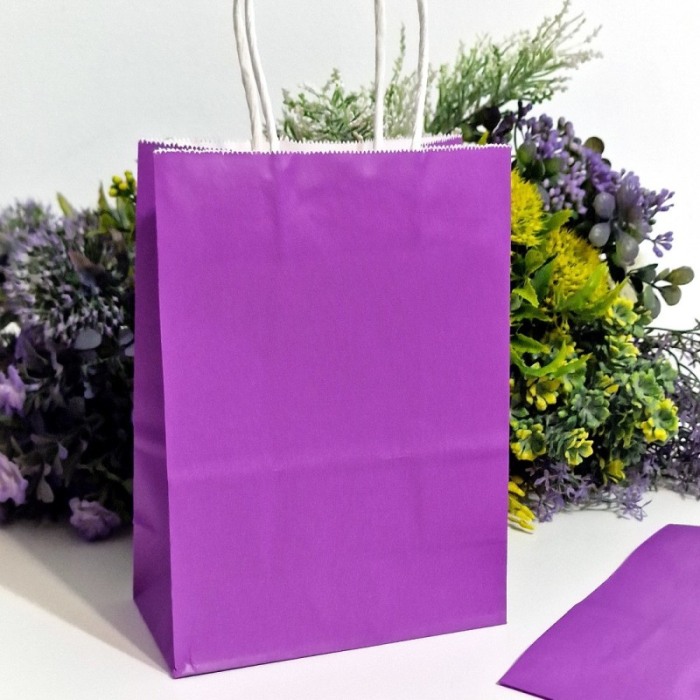 Pungi din hartie mov pentru cadouri 26cm x 19cm [3]