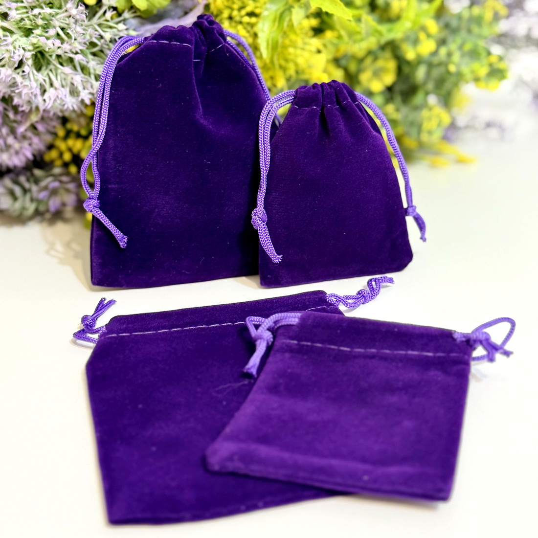 Saculeti din catifea mov 12 cm x 10 cm [5]