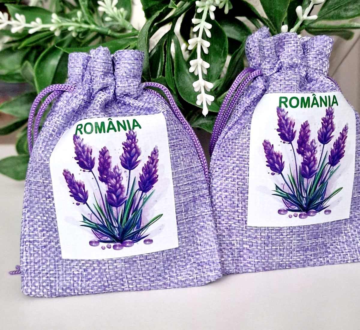 Saculeti din panza mov imprimeu Romania 12 cm x 9 cm [5]