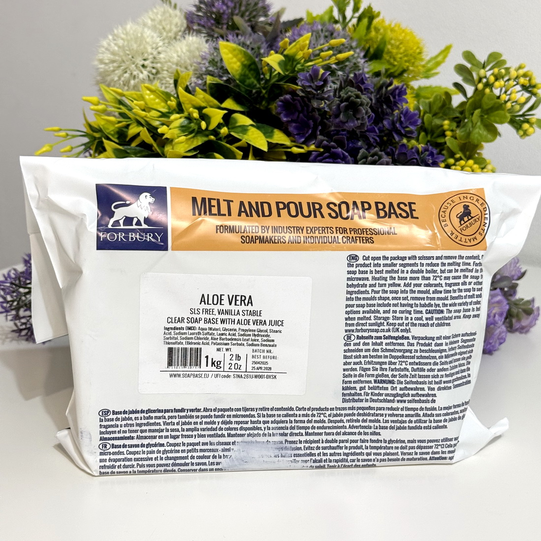 Baza de sapun Forbury Aloe Vera, transparenta – 1 kg [2]