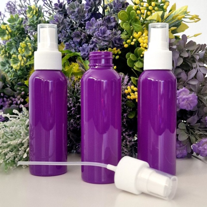 Set 100 flacoane mov 100 ml cu pulverizator alb tip spray [3]