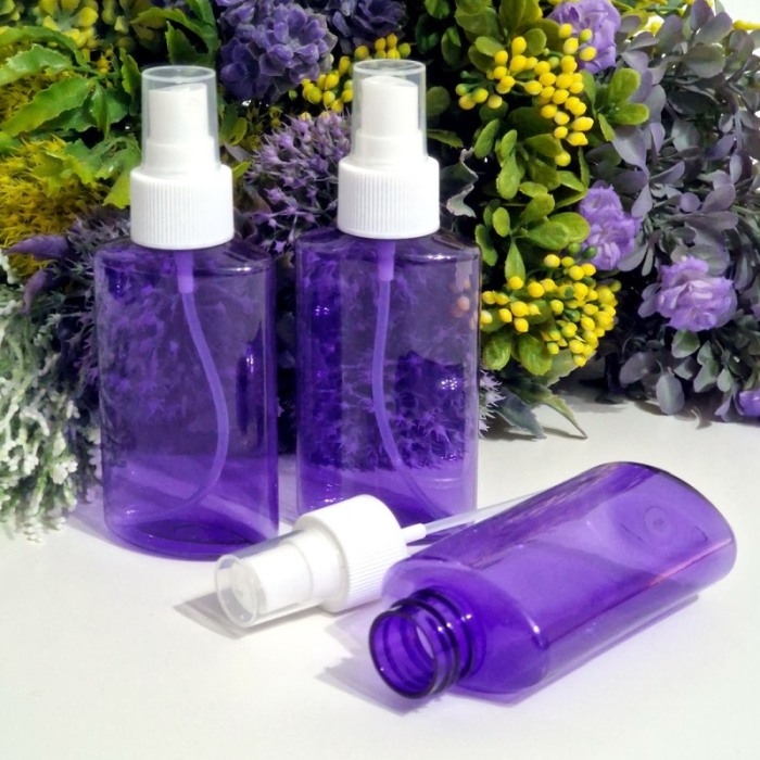 Set 100 flacoane mov plate 100 ml cu pulverizator alb tip spray [3]