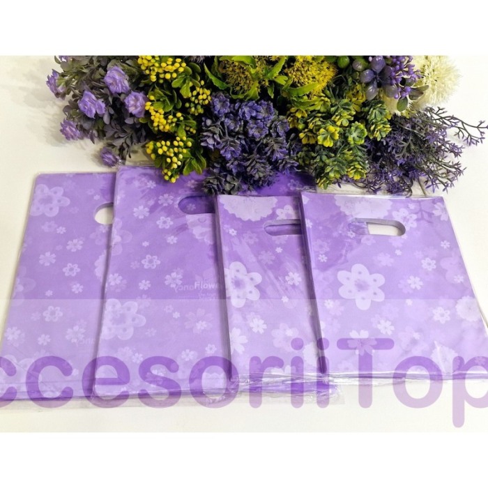 Set 100 pungi din plastic mov 25cm x 20cm [4]