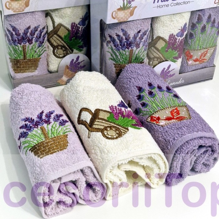 Set 3 prosoape model lavanda 50cm x 30cm [4]