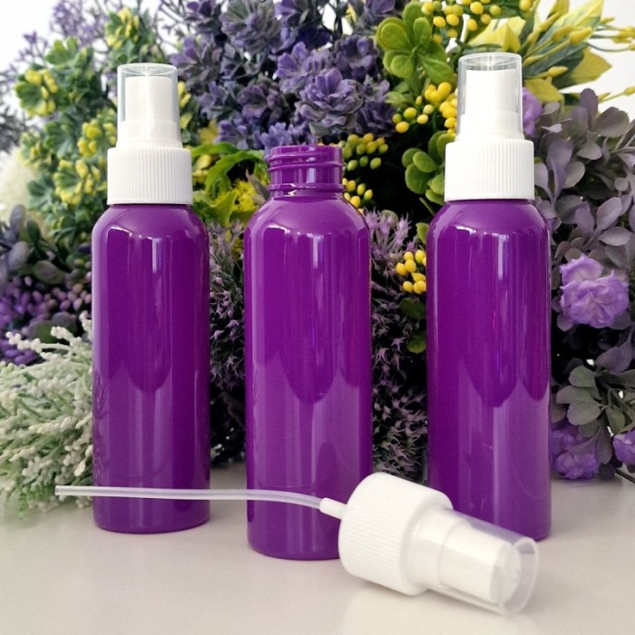 Set 50 flacoane mov 100 ml cu pulverizator alb tip spray [3]