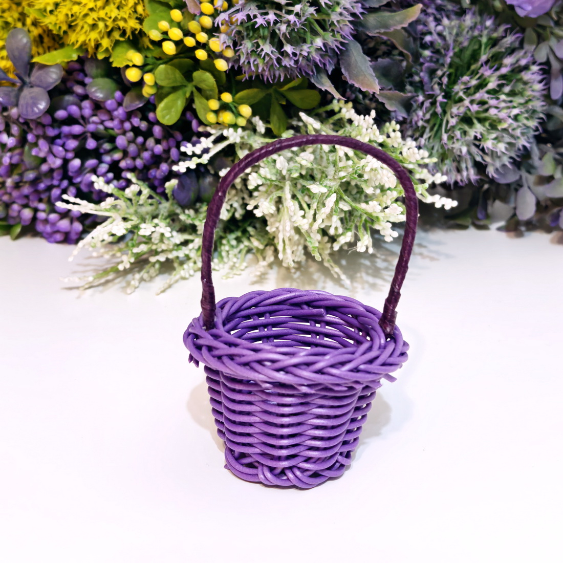 Cosulet mov pentru aranjamente florale cu tortita [2]