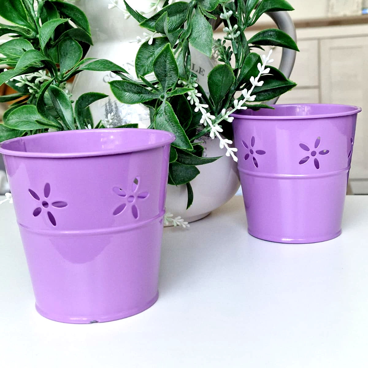 Ghiveci de metal culoare mov 9cm [2]