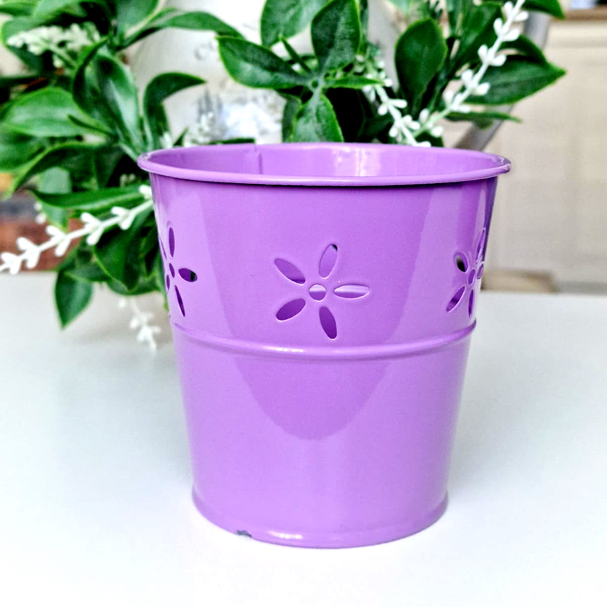 Ghiveci de metal culoare mov 9cm [3]