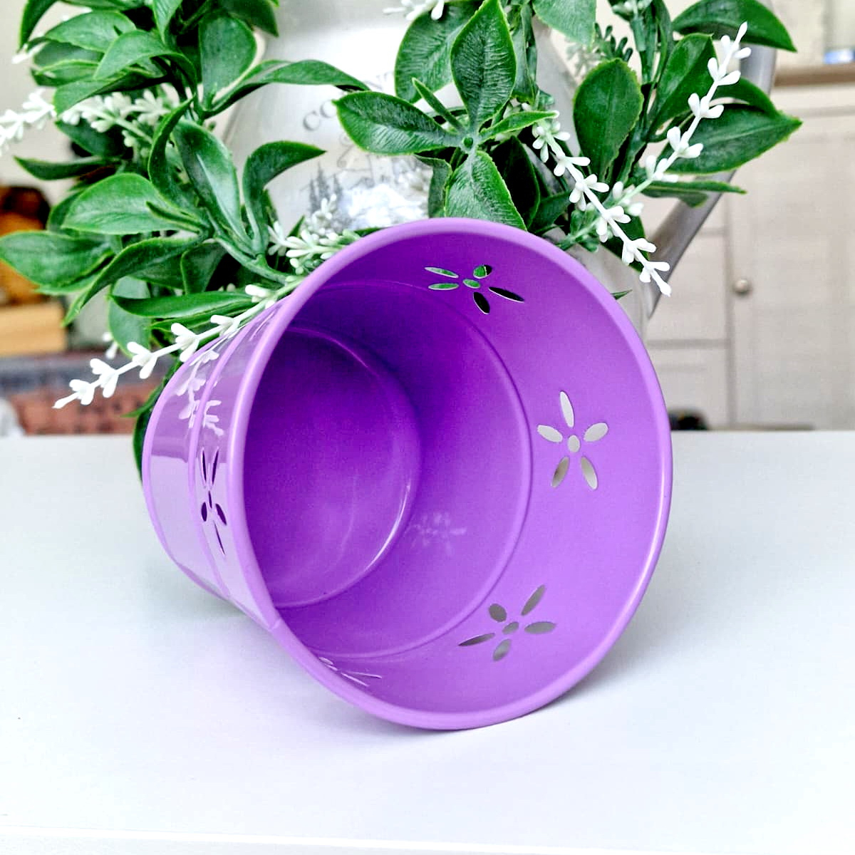 Ghiveci de metal culoare mov 9cm [4]