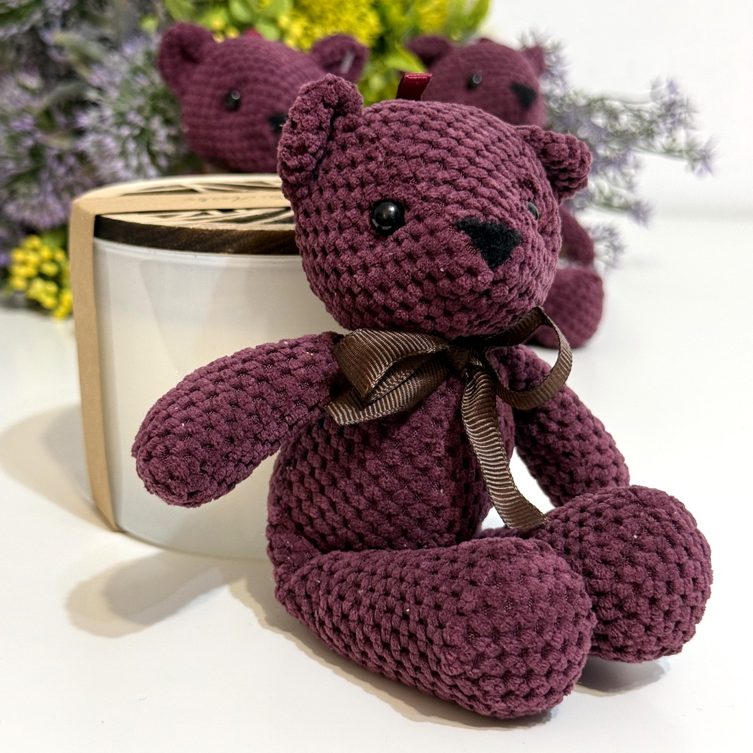 Ursulet de plus mov cu fundita 19 cm [4]