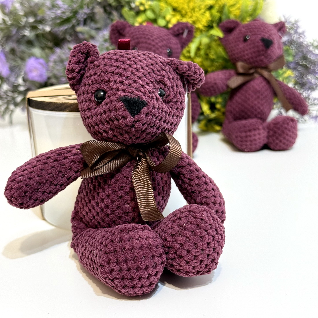 Ursulet de plus mov cu fundita 19 cm [5]