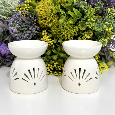 Candela din ceramica alba 8.5cm x 7cm [2]