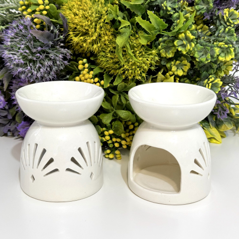 Accesorii diverse - Candela din ceramica alba 8.5cm x 7cm