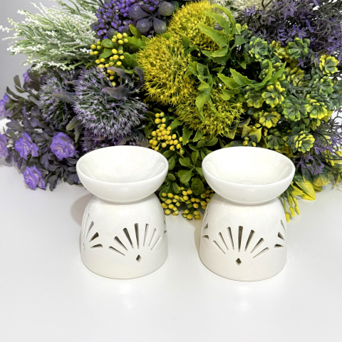 Candela din ceramica alba 8.5cm x 7cm [5]
