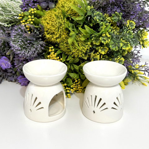 Candela din ceramica alba 8.5cm x 7cm [6]