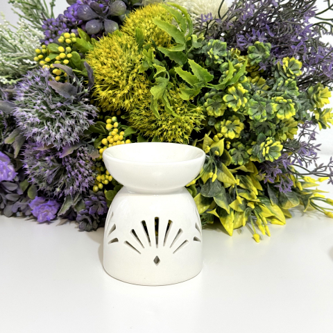 Candela din ceramica alba 8.5cm x 7cm [7]