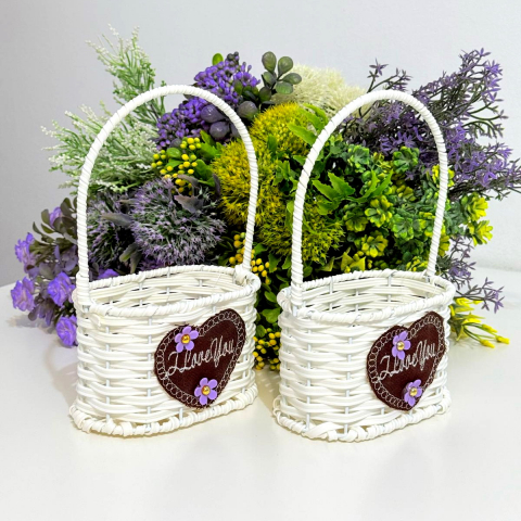 Cosulet alb 13cm x 8cm pentru aranjamente florale [2]