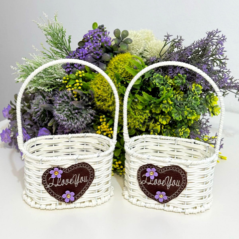 Accesorii diverse - Cosulet alb 13cm x 8cm pentru aranjamente florale