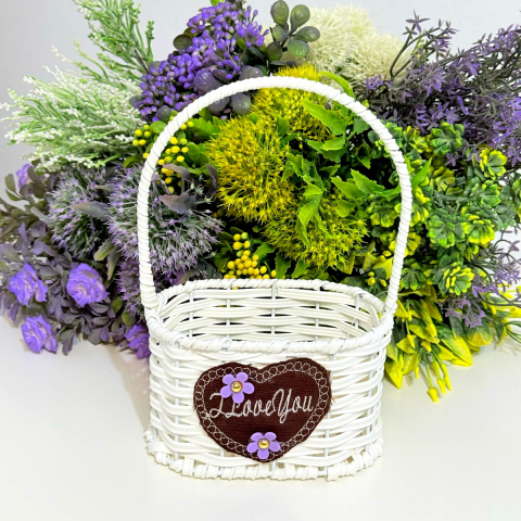 Cosulet alb 13cm x 8cm pentru aranjamente florale [3]