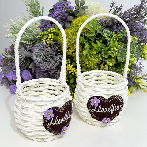 Cosulet alb 9cm x 9cm pentru aranjamente florale [3]