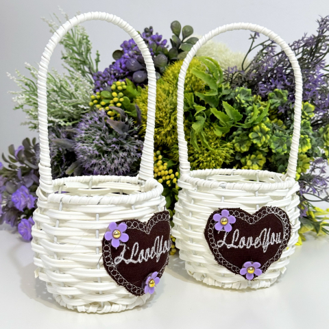 Cosulet alb 9cm x 9cm pentru aranjamente florale [2]