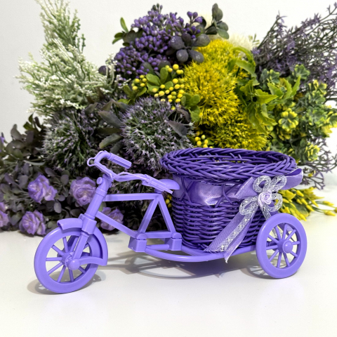Accesorii diverse - Tricicletă mov pentru aranjamente florale