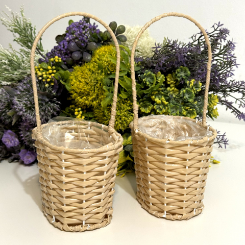 Accesorii diverse - Cosulet bej 12cm x 10cm pentru aranjamente florale
