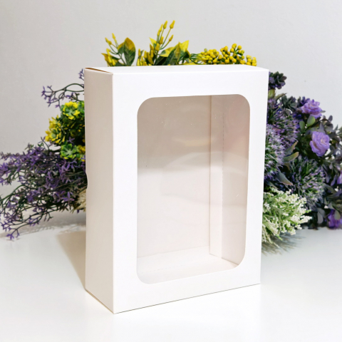 Cutie din carton alba cu fereastra 14cm x 11cm x 5cm [5]