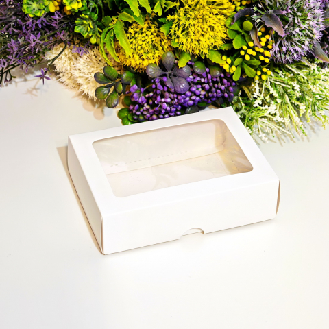 Cutie din carton alba cu fereastra 14cm x 11cm x 5cm [6]