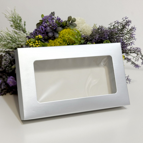 Cutie din carton argintie cu fereastra 25cm x 15cm x 4cm [1]
