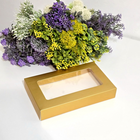 Cutie din carton aurie cu fereastra 25cm x 15cm x 4cm [5]