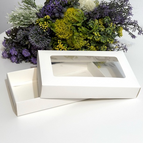 Cutie din carton alba cu fereastra 25cm x 15cm x 4cm [1]