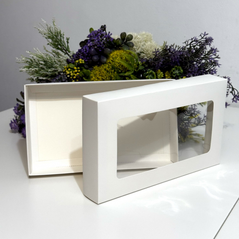 Cutie din carton alba cu fereastra 25cm x 15cm x 4cm [2]