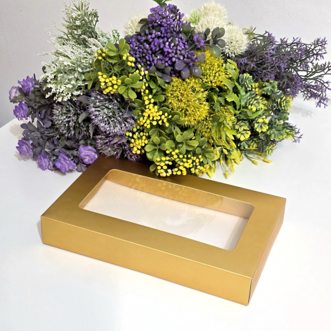 Cutie din carton aurie cu fereastra 25cm x 15cm x 4cm [7]