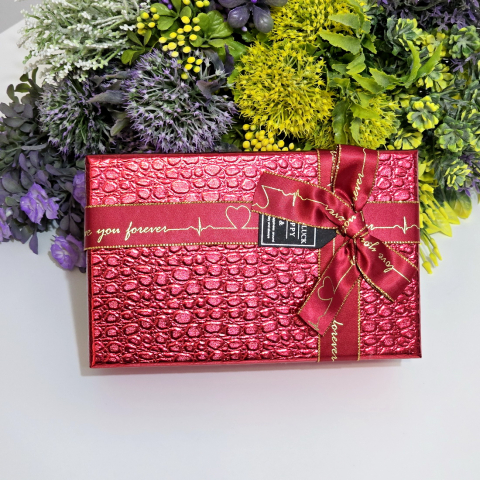 Cutie din carton rosu cu funda 23cm x 16cm x 10cm [6]