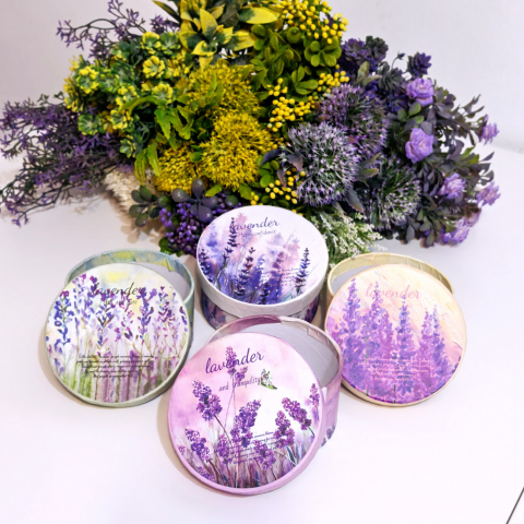 Cutie din carton rotunda model lavanda 10cm x 5cm [6]