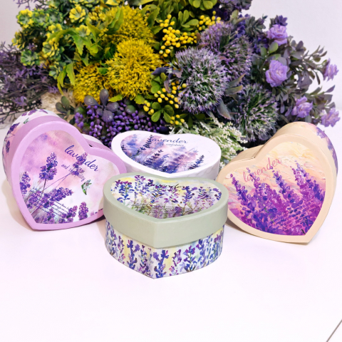 Cutie din carton inima model lavanda 11cm x 9cm x 5cm [5]