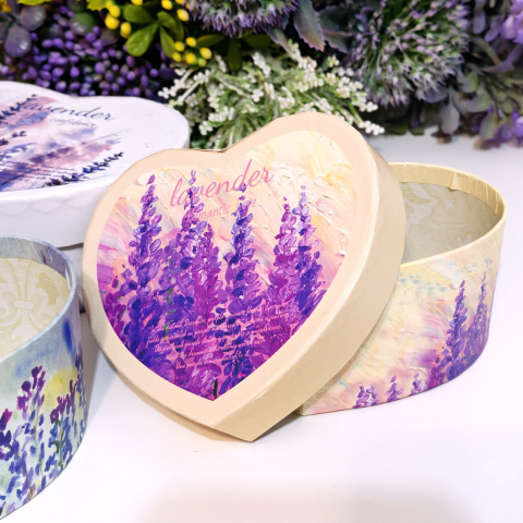 Cutie din carton inima model lavanda 11cm x 9cm x 5cm [6]