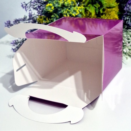 Cutie din carton mov cu maner [7]