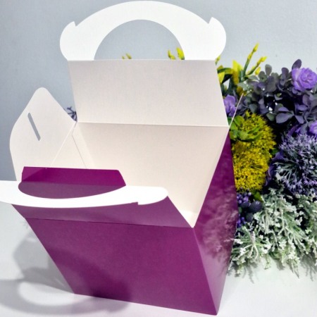 Cutie din carton mov cu maner [8]