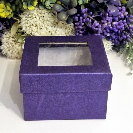 Cutie din carton mov inchis cu fereastra 8.5cm x 8.5cm x 6cm [3]