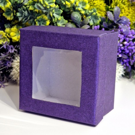 Cutie din carton mov inchis cu fereastra 8.5cm x 8.5cm x 6cm [1]