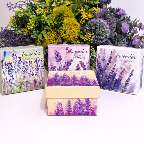 Cutie din carton dreptunghiulara model lavanda 9cm x 9cm x 5cm [7]