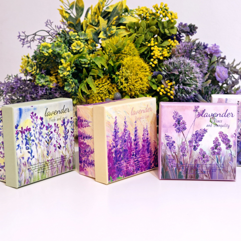 Cutie din carton dreptunghiulara model lavanda 9cm x 9cm x 5cm [5]
