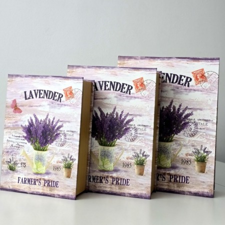 Cutie din carton tip carte model lavanda 22cm x 15,5cm x 6cm [9]