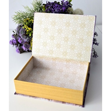 Cutie din carton tip carte model lavanda 25cm x 18,5cm x 7cm [1]