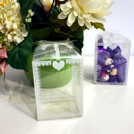 Cutii pentru cadouri - Cutie dreptunghiulara din plastic 10cm x 10cm x 13 cm